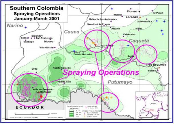 Southern Columbia Spraying Operations January-March 2001