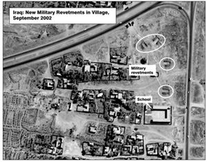 Iraq: New Millitary Revetments in Village, September 2002
