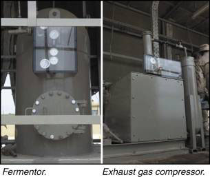 Fermentor and Exhaust gas compressor.
